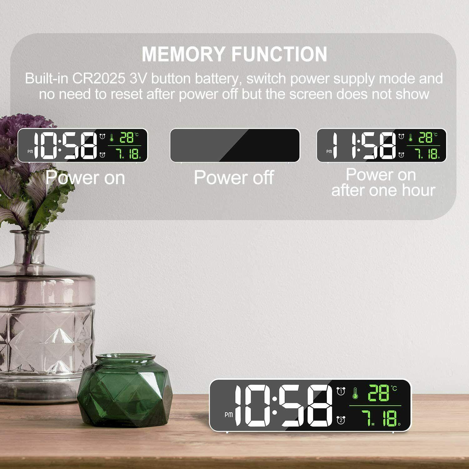 Clock For Table With Temperature & Alarm - Office Catch