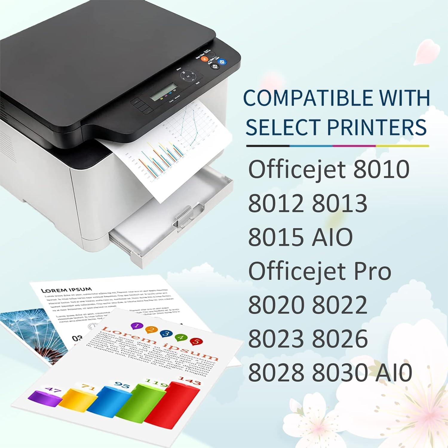 Compatible for HP 915XL Ink Cartridges Replacement for HP 915 915XL with Officejet 8010 8012 8013 8015 Pro 8020 8022 8023 8026 8028 AI0 Printer (Black) - Office Catch