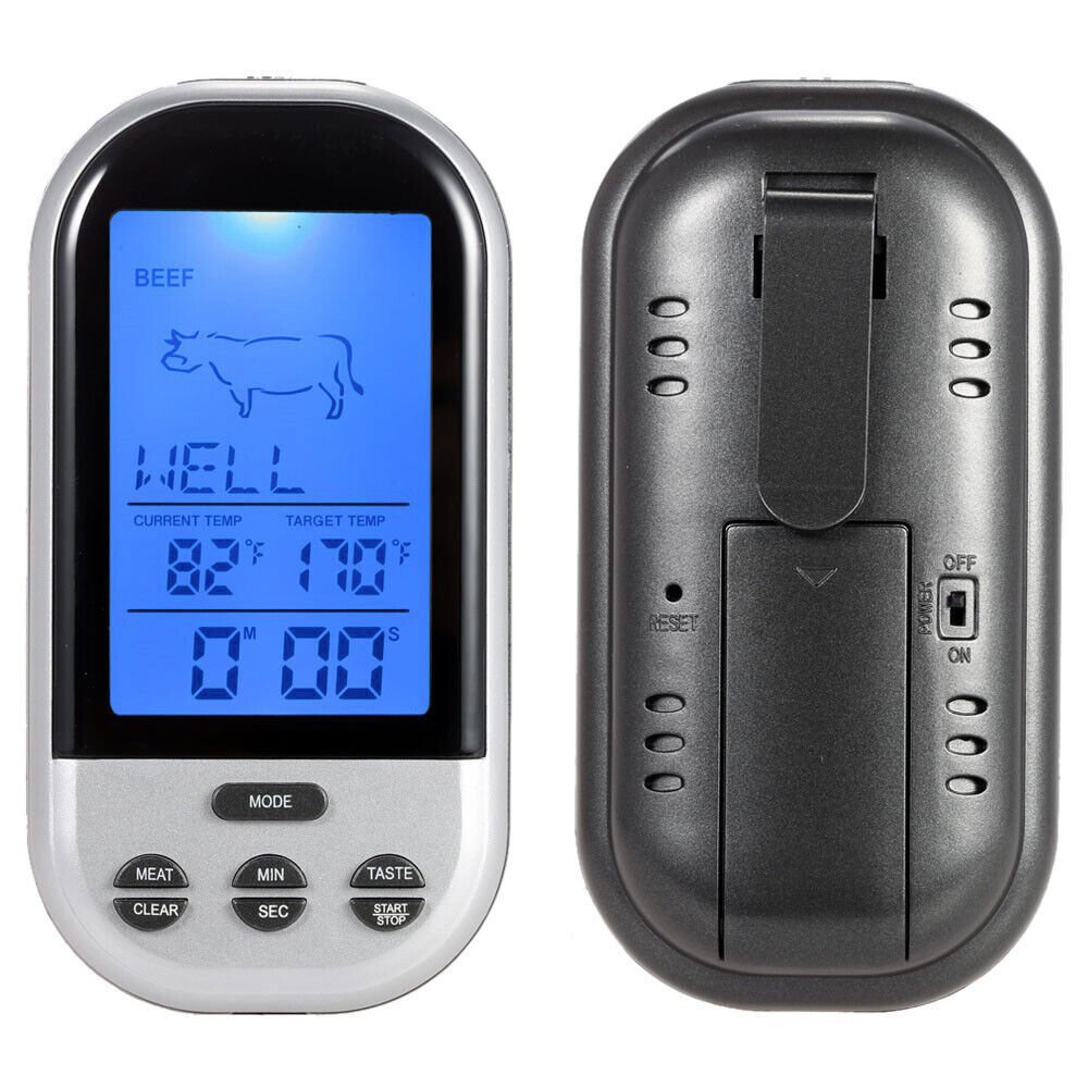 Digital Wireless Food Meat Oven BBQ Thermometer Remote Probe Cooking Set Grill - Office Catch