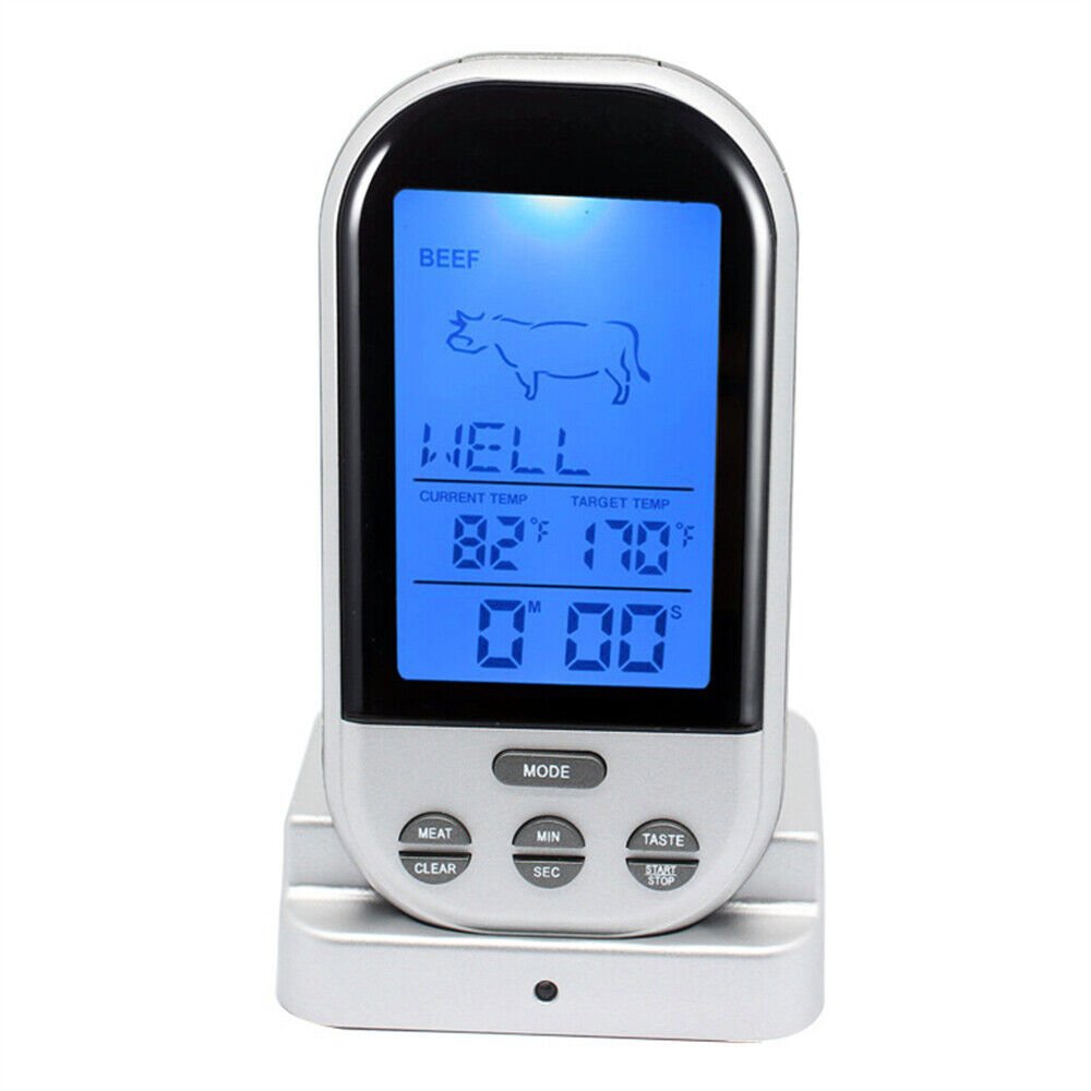 Digital Wireless Food Meat Oven BBQ Thermometer Remote Probe Cooking Set Grill - Office Catch