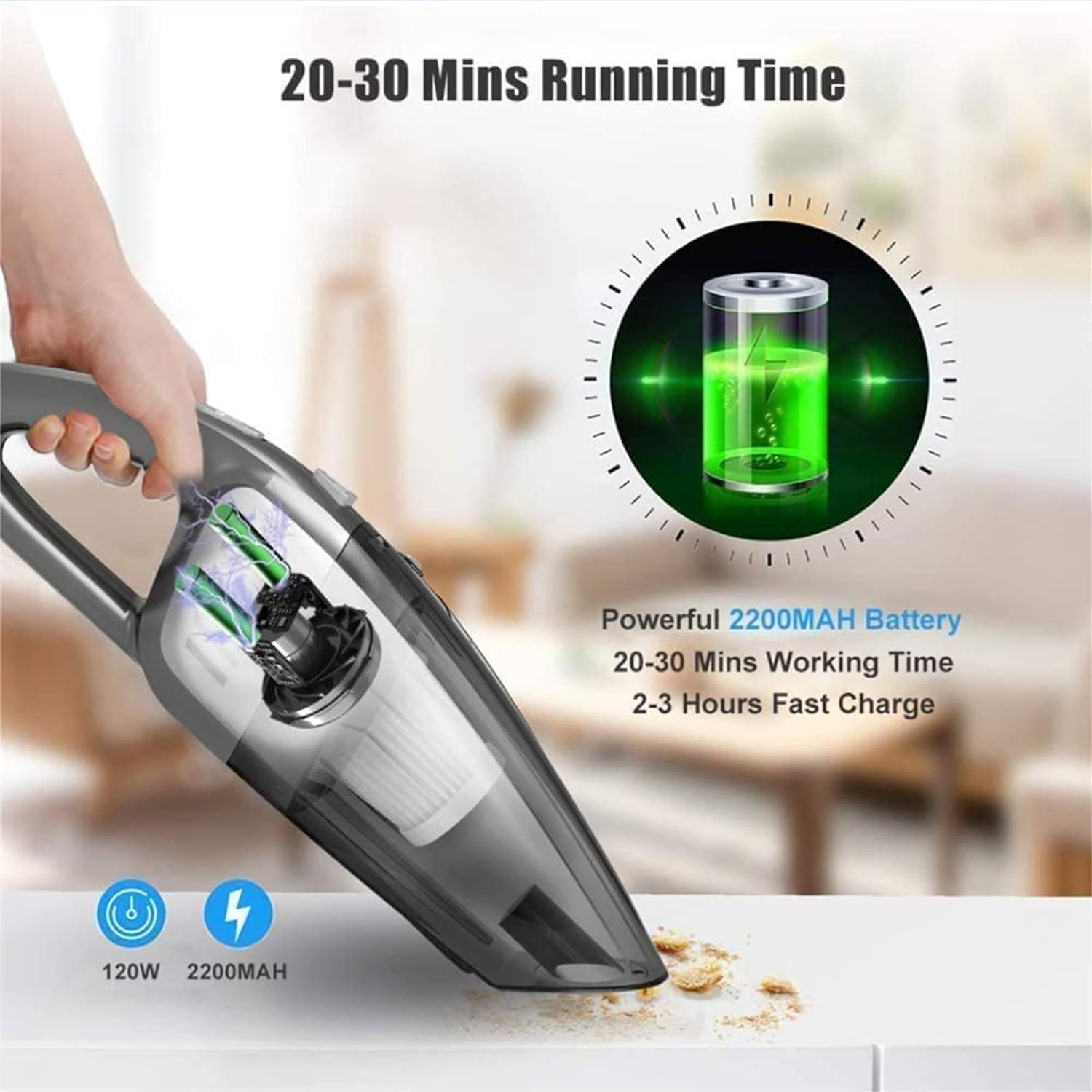 Home Rechargeable Car Vacuum Cleaner Wireless Handheld Vaccum Cleaner Wet Dry - Office Catch