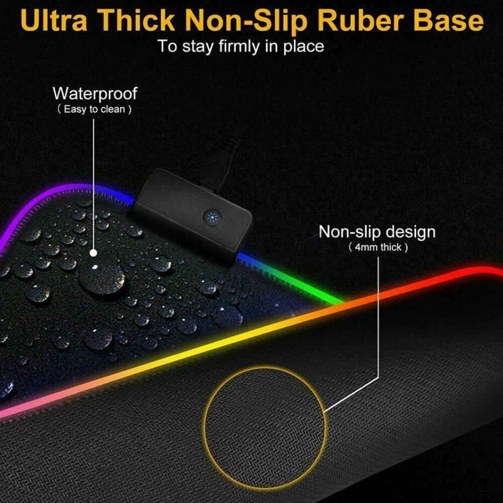 Large And Extended Gaming Mouse Pad With Keyboard Desk Anti-slip Mat LED - Office Catch