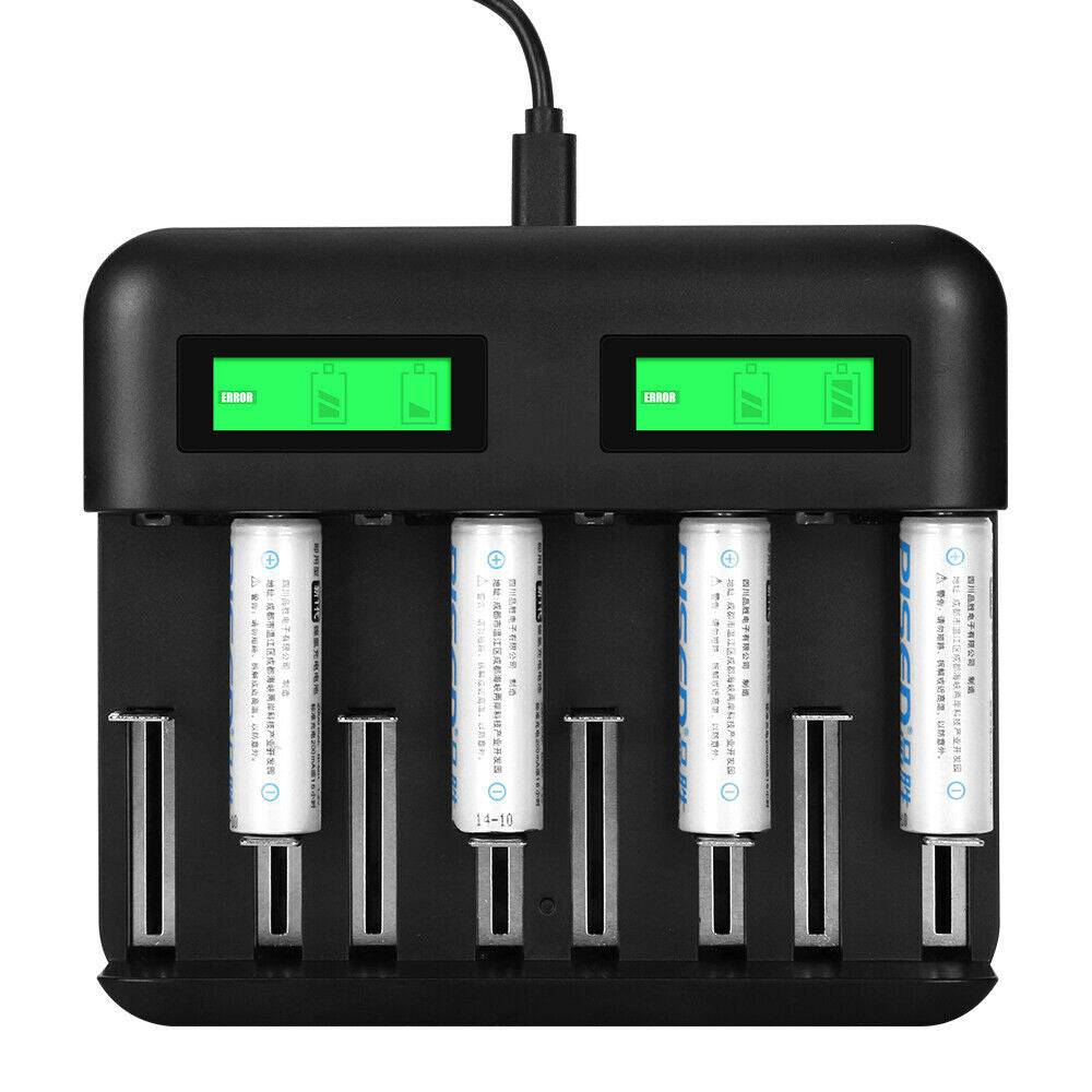 LCD Display 8 Slots Battery Charger For Rechargeable Batteries AA/AAA/C/D - Office Catch