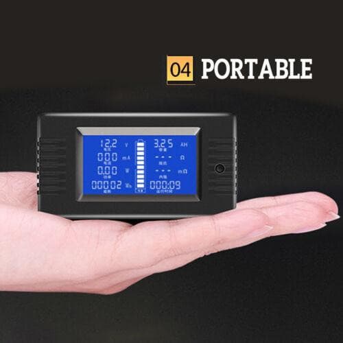 LCD Display DC Battery Monitor Meter 200V Voltmeter Amp For RV System 50A - Office Catch