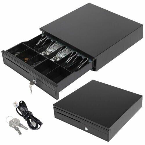 Manual/Electronic Heavy Duty Cash Drawer Cash Register POS 5 Bills 5 Coins Tray - Office Catch