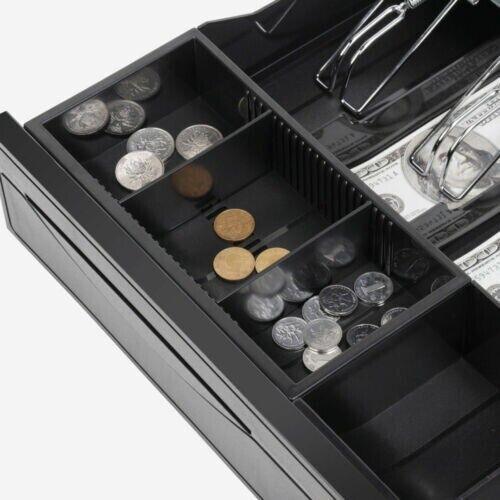 Manual/Electronic Heavy Duty Cash Drawer Cash Register POS 5 Bills 5 Coins Tray - Office Catch