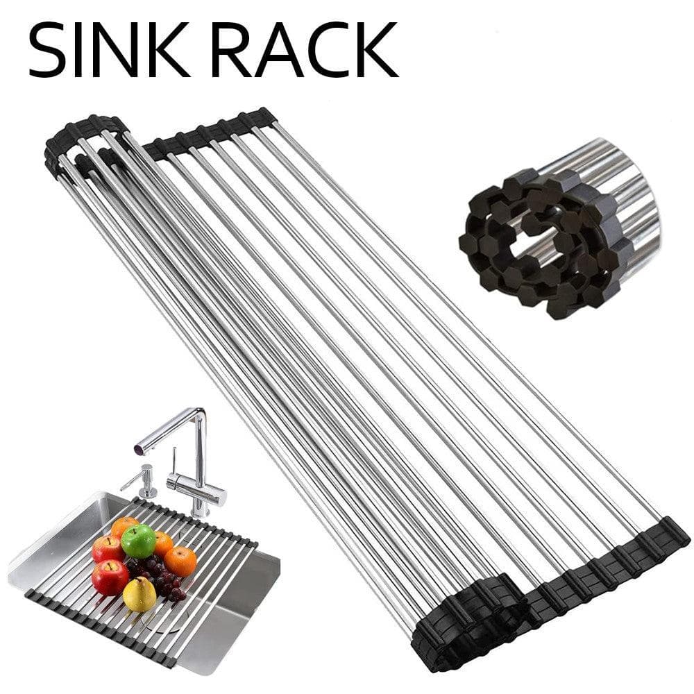 Medium | Foldable Roll Up Drying Stainless Steel Dish Rack - Office Catch