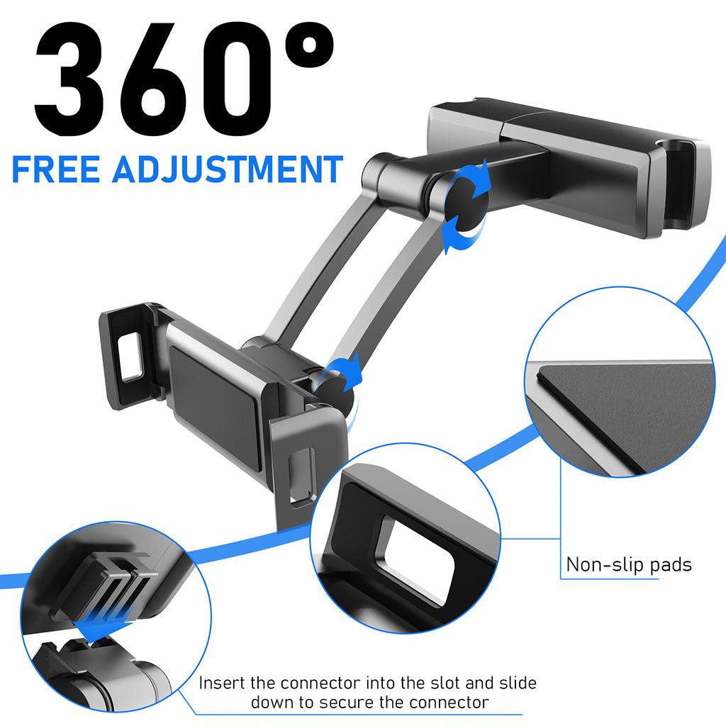 Mobile Phone Holder Universal Car Rear Pillow Holder Stand 360 Rotation Bracket Back Seat Car Mount Handrest Tablet - Office Catch