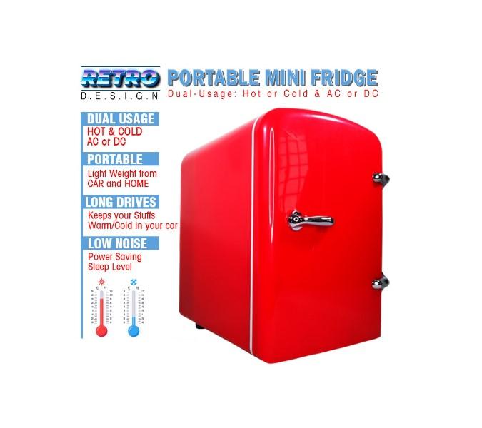 Retro Mini Portable Fridge Cosmetic Beauty Car Caravan Medication freeze | 4L Capacity - Office Catch