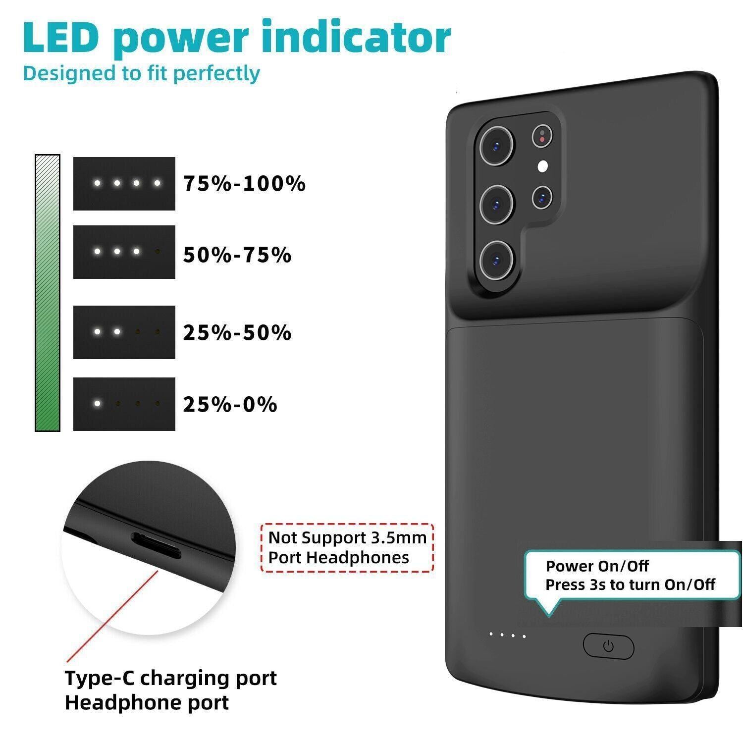 Samsung Galaxy S23 Ultra Battery charger case - Office Catch