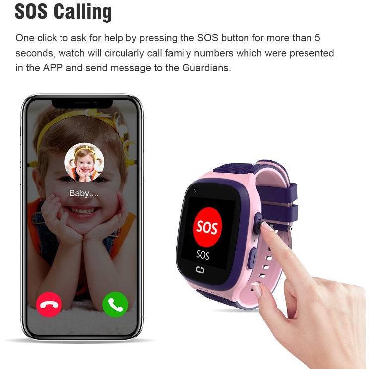 Smart Watch 4G For Kids With GPS Tracker WIFI SOS Camera And Video Call Smartwatch Gifts | Blue - Office Catch