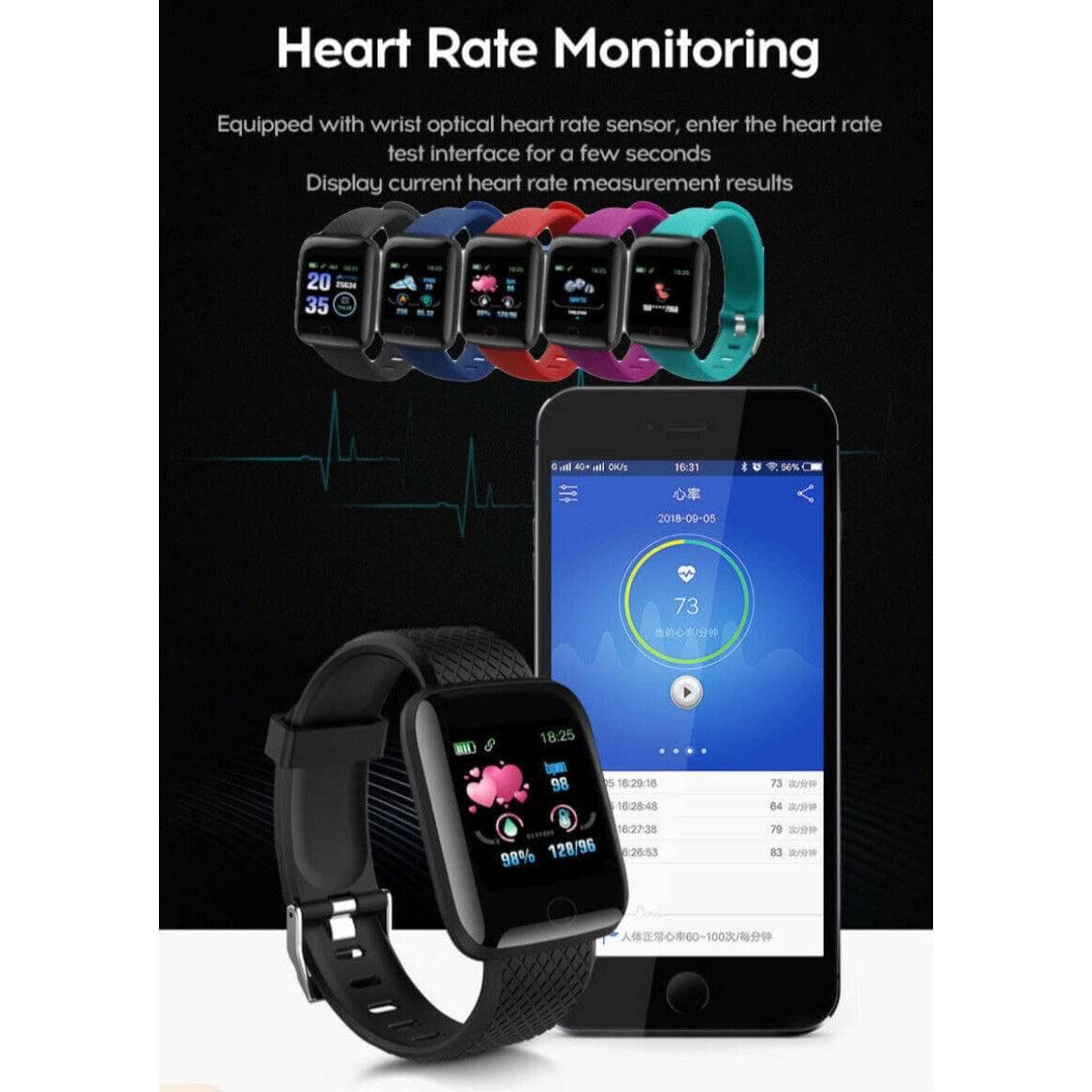 Sports Smart Watch Bracelet With Fitness Tracker Heart Rate And Blood Pressure Pedometer - Office Catch