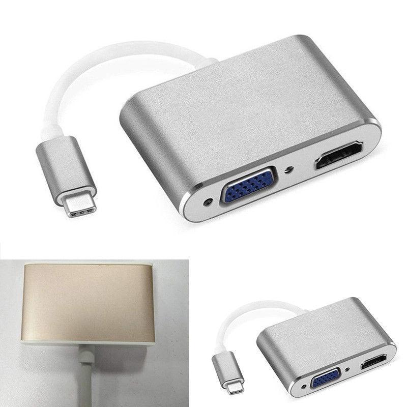 USB 3.1 Type-C to Female VGA & HDMI Hub with 4K - Office Catch