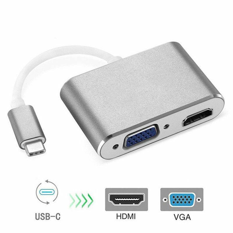 USB 3.1 Type-C to Female VGA & HDMI Hub with 4K - Office Catch