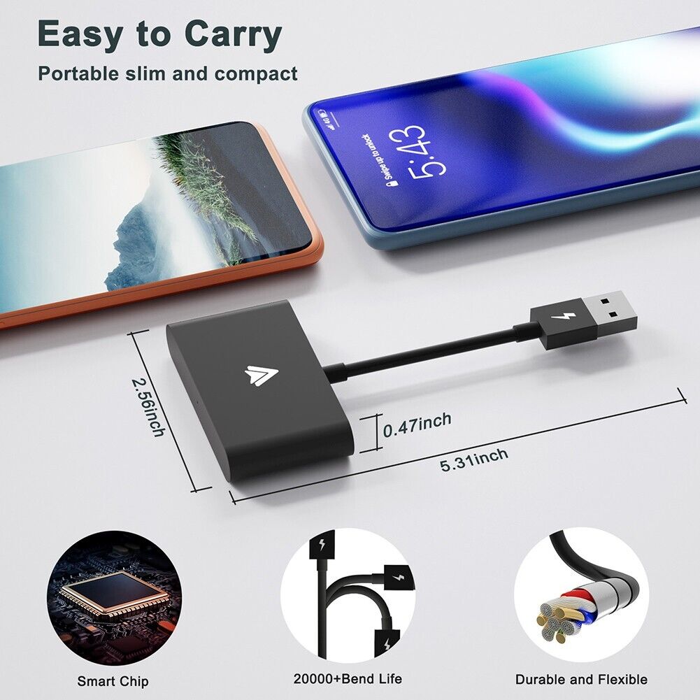 USB Wireless Receiver For Apple Carplay Adapter bluetooth Auto Navigation Stereo - Office Catch