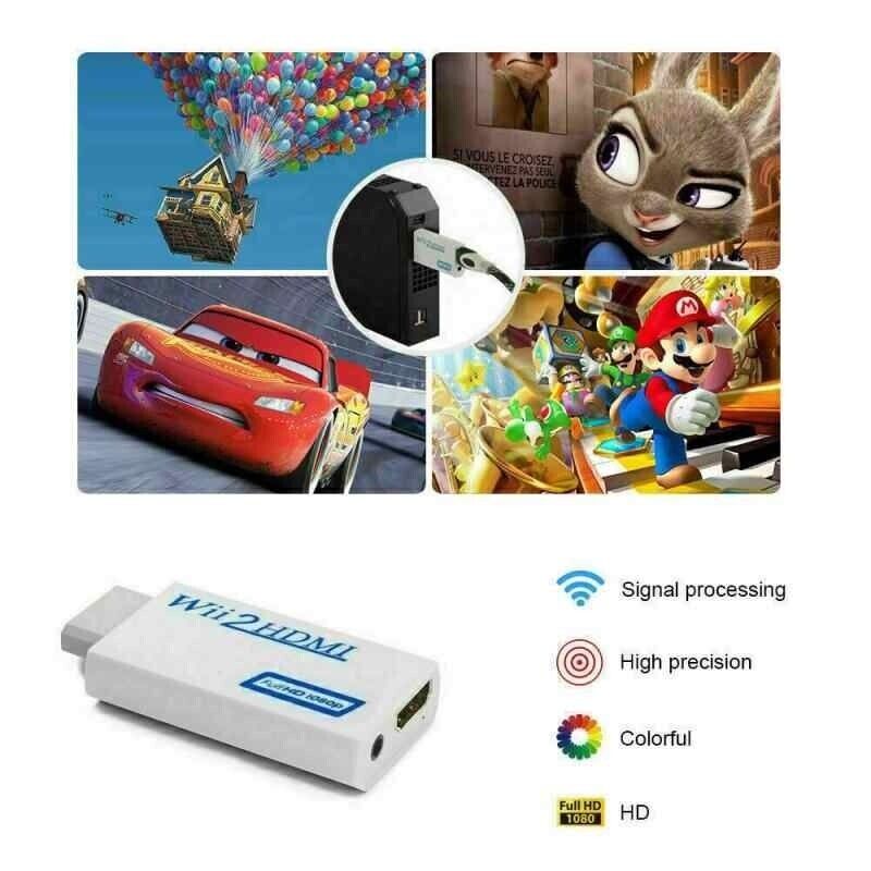 Wii HDMI Adapter 1080p to HDMI Converter 3.5mm Audio HD Video Output Connector - Office Catch