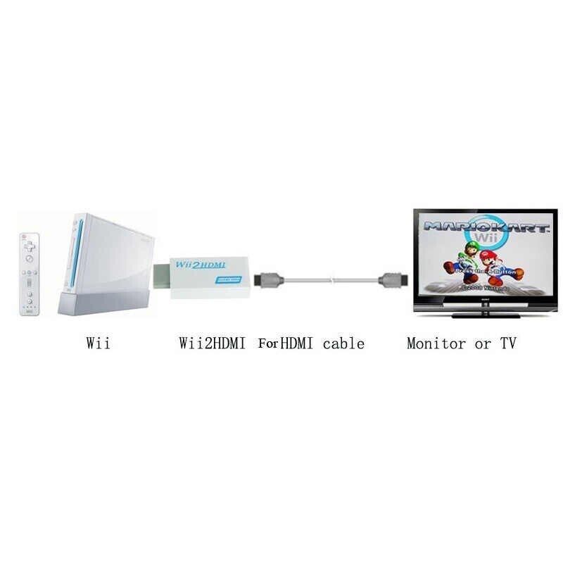 Wii HDMI Adapter 1080p to HDMI Converter 3.5mm Audio HD Video Output Connector - Office Catch