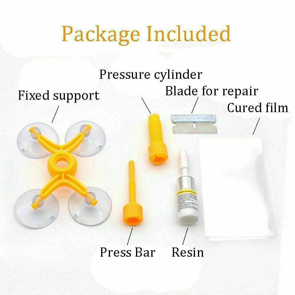 Windscreen Repair Kit Car Glass Chip Resin Cracked Fix Tool - Office Catch